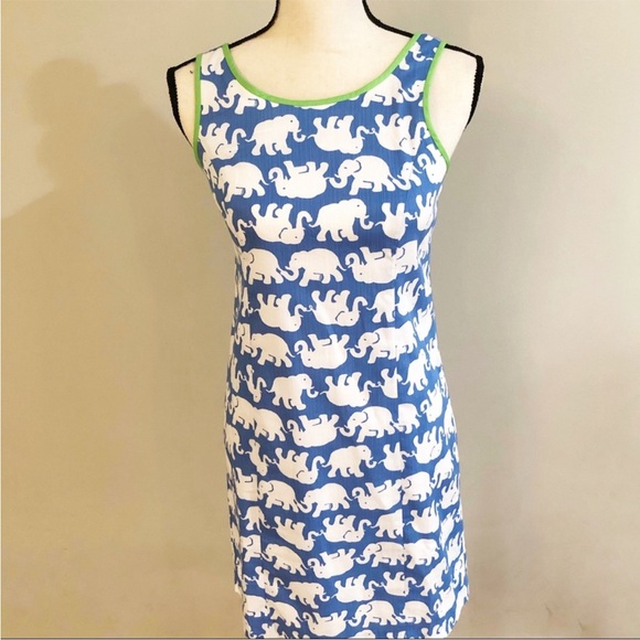 Lilly Pulitzer Bay Blue, TUSK IN THE SUN, Patterned Elephant Dress Size 2 - Picture 2 of 12